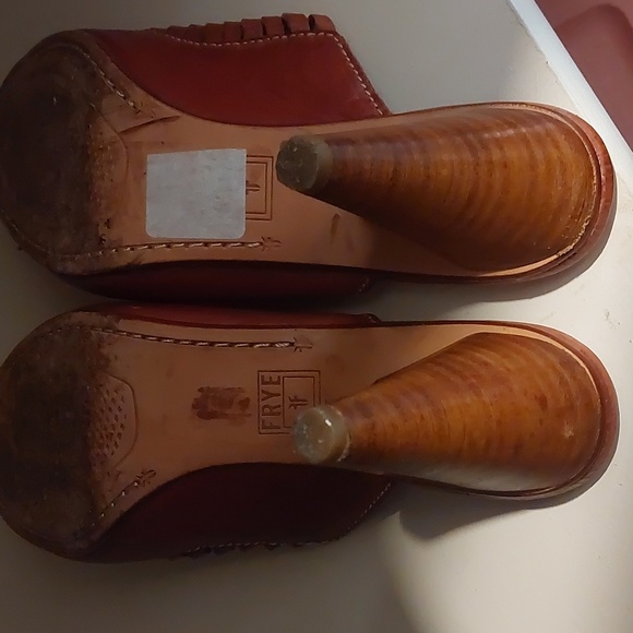 Frye Brown Leather Studded Heeled Sandals - Picture 5 of 5